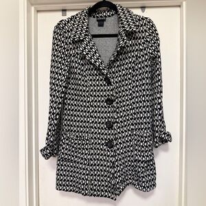 Nomadic Traders black/white long button up jacket - size S